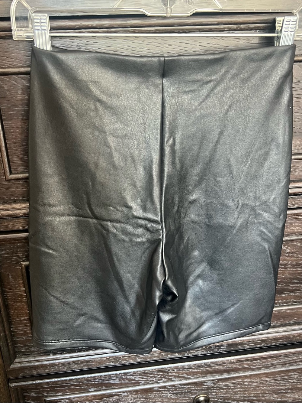 Express Black Faux Leather Bike Shorts